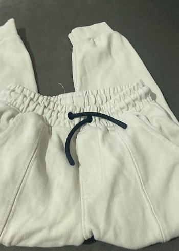 Beyaz Kadın Rahat Kesim Eşofman Altı - Görsel 7