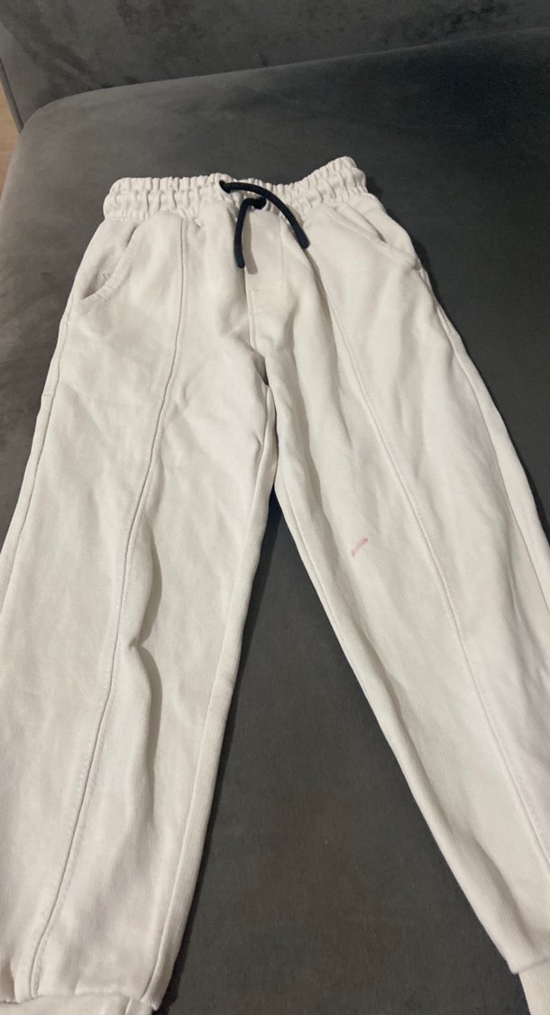 Beyaz Kadın Rahat Kesim Eşofman Altı - Görsel 2