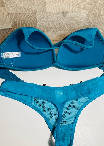 Turkuaz Bohem Tarzda Sütyen ve Külot Takımı - Görsel 7