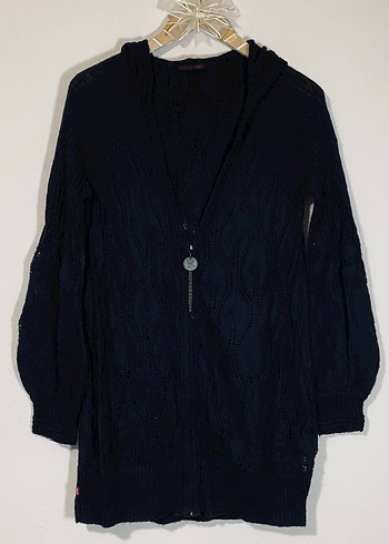 Orijinal Levis Siyah Kapüşonlu Örgü Hırka - Görsel 2