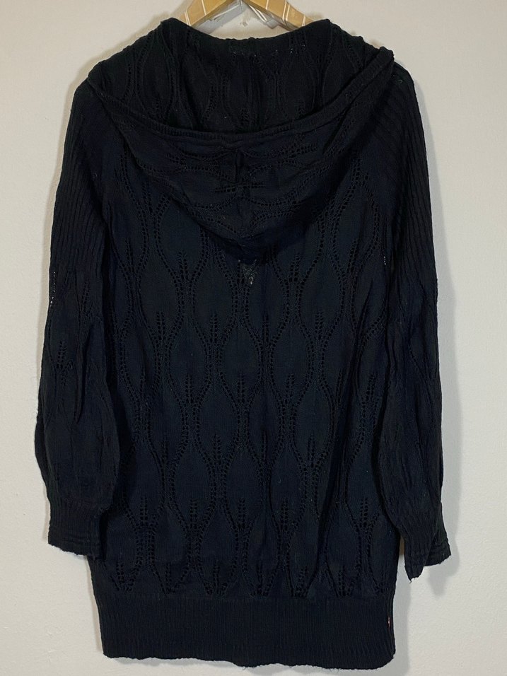 Orijinal Levis Siyah Kapüşonlu Örgü Hırka - Görsel 5