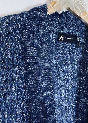 Lacivert Bohem Midi Kadın Triko Hırka - Görsel 2