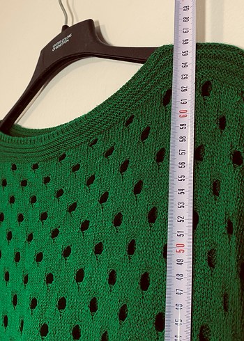 Sıfır - Nakışlı Kelebek Desenli Yeşil Örgü Kadın Kazak - Görsel 5