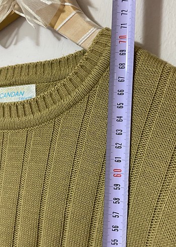 Büyük beden Khaki/Camel Örgü Triko Kazak - Görsel 8