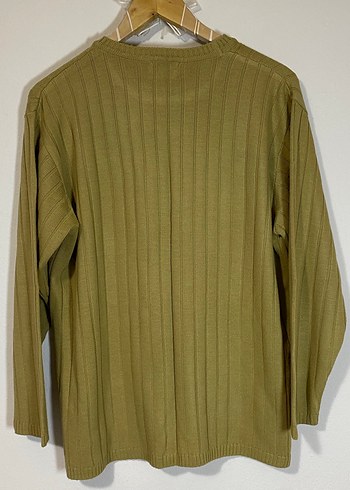 Büyük beden Khaki/Camel Örgü Triko Kazak - Görsel 5