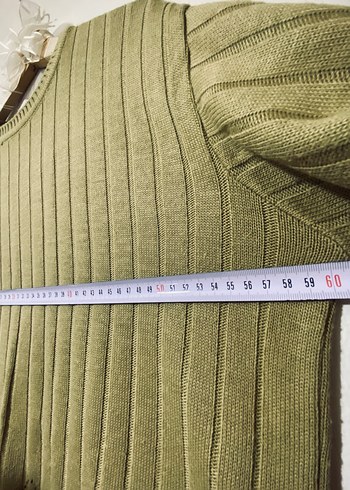 Büyük beden Khaki/Camel Örgü Triko Kazak - Görsel 9