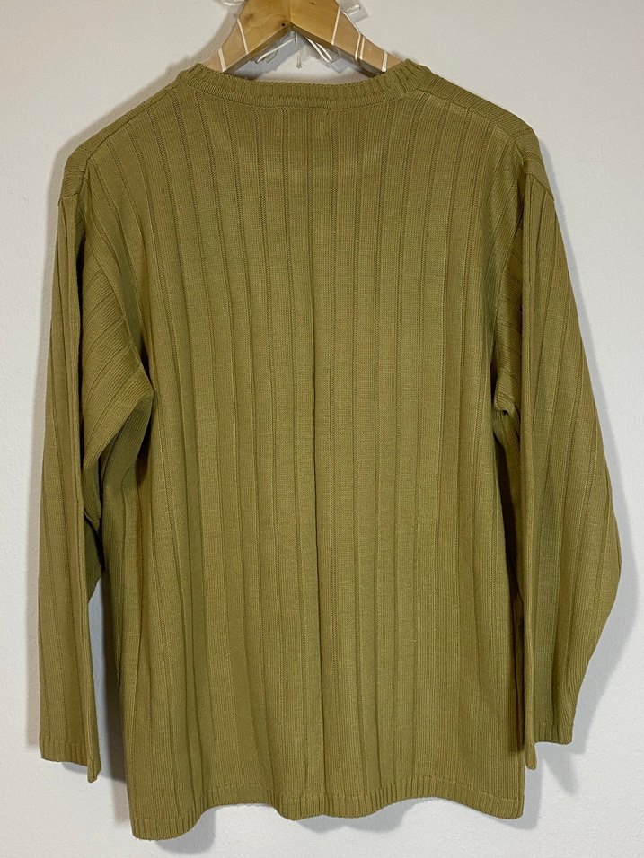 Büyük beden Khaki/Camel Örgü Triko Kazak - Görsel 5