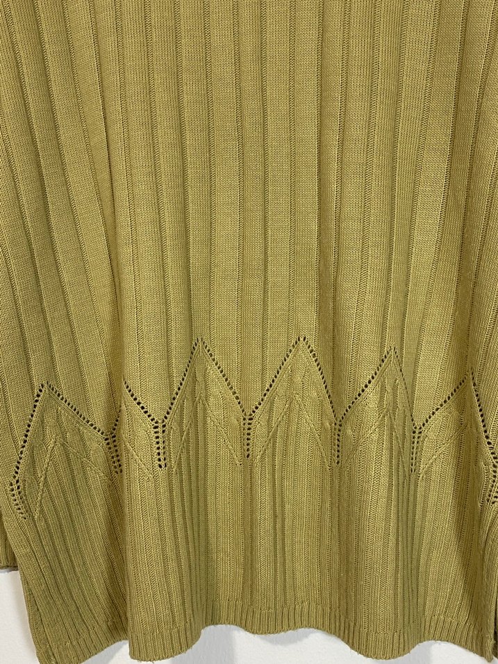 Büyük beden Khaki/Camel Örgü Triko Kazak - Görsel 3