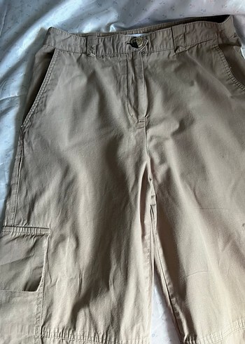 Bej Kadın Kargo Cepli Boyfriend Pantolon - Görsel 6