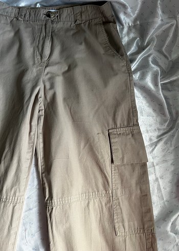 Bej Kadın Kargo Cepli Boyfriend Pantolon - Görsel 5