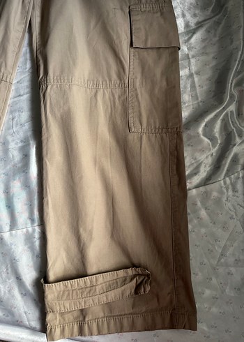 Bej Kadın Kargo Cepli Boyfriend Pantolon - Görsel 4