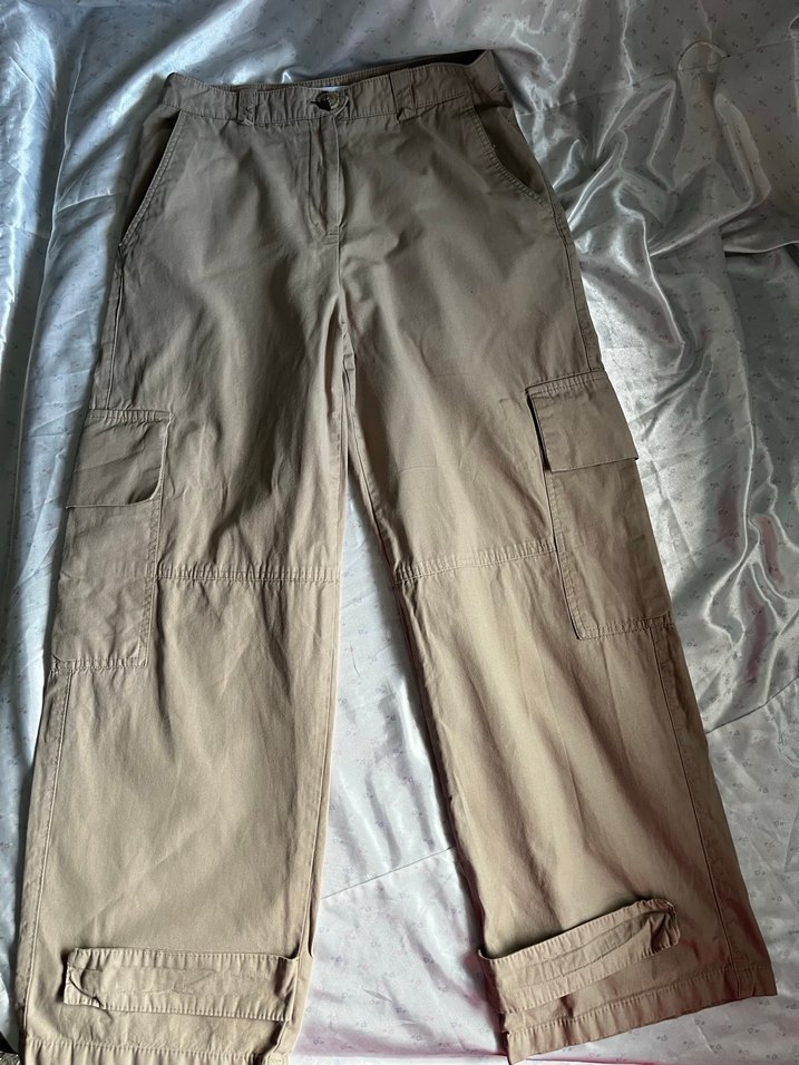 Bej Kadın Kargo Cepli Boyfriend Pantolon - Görsel 3