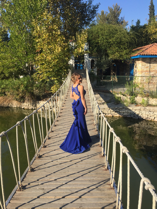 36 Beden Sax mavi 36 beden abiye