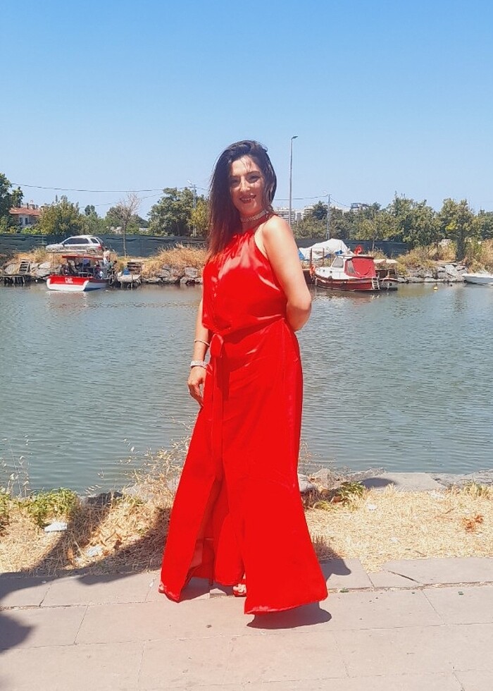 Saten elbise - Görsel 3