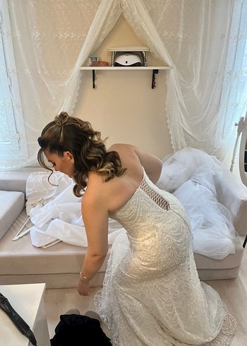 Gelinlik Straplez balık model gelinlik