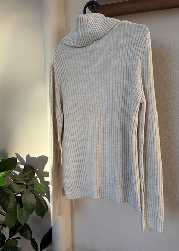 Bej Balıkçı Yaka Örgü Kadın Kazak - Görsel 6