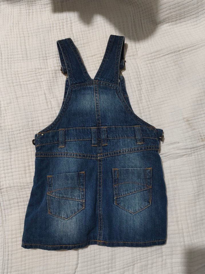 Kızlar için Mavi Kot Askılı Tulum - Görsel 3