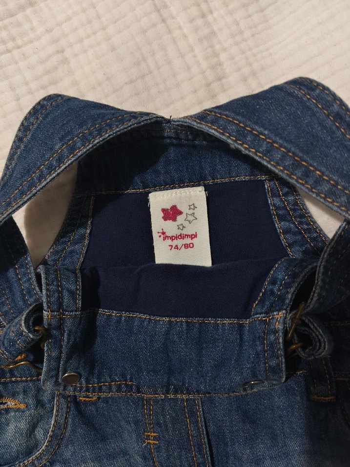 Kızlar için Mavi Kot Askılı Tulum - Görsel 2