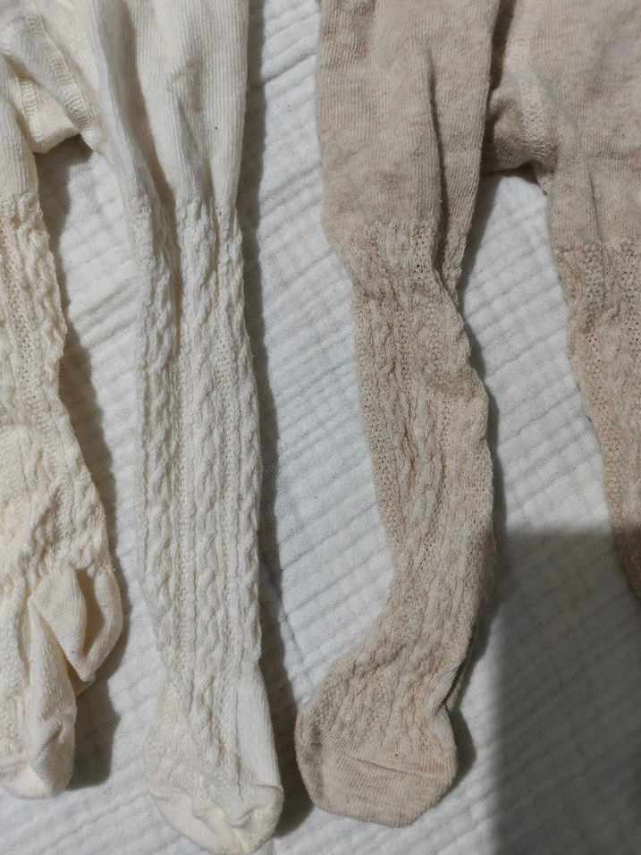 Çocuk Keten Külotlu Çorap 2'li Bej - Görsel 2