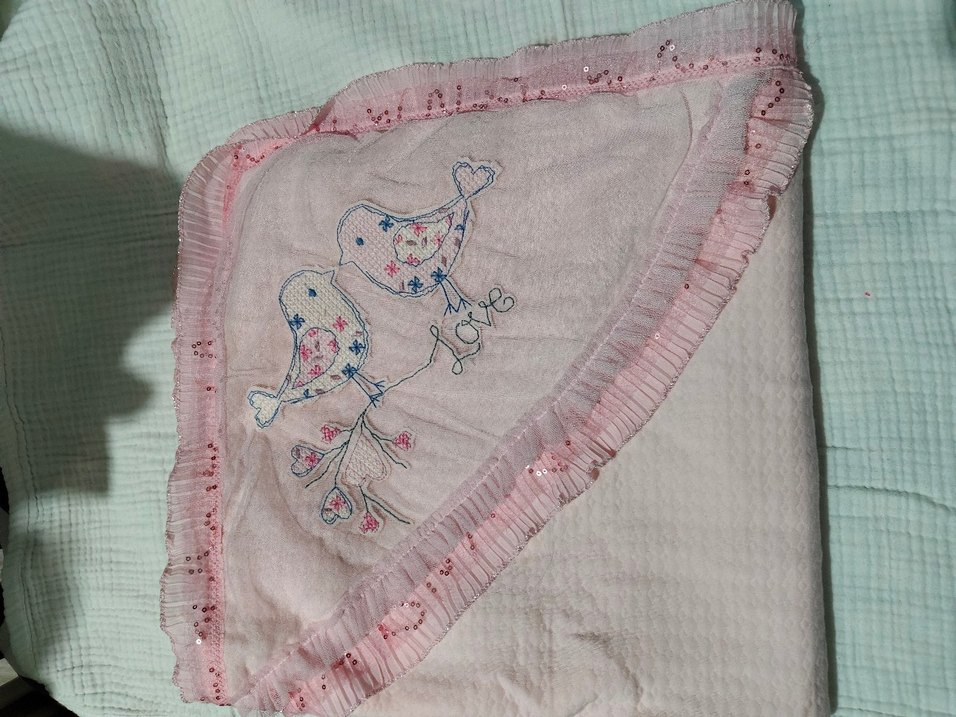 Nakışlı Pembe Bebek Battaniyesi - Görsel 3