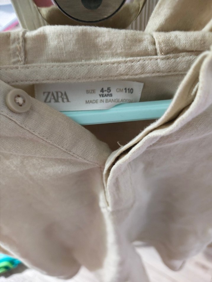 Bej Erkek Çocuk Keten Gömlek - Görsel 3