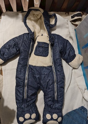 Kürklü Kapüşonlu Bebek Erkek Kayak Tulumu - Görsel 5