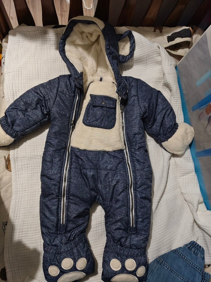 Kürklü Kapüşonlu Bebek Erkek Kayak Tulumu - Görsel 5