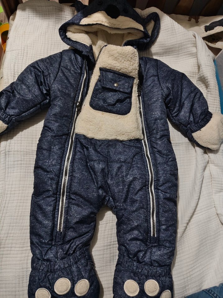 Kürklü Kapüşonlu Bebek Erkek Kayak Tulumu - Görsel 2