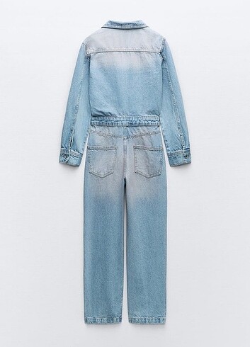 Zara zara zw collection düğmeli denim tulum