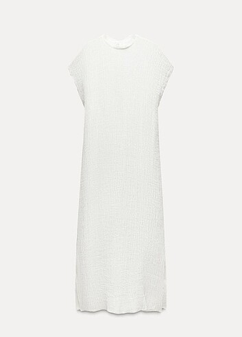 xs Beden beyaz Renk ALLBUCKS ZARA ZW COLLECTION 0 KETEN TUNİK ELBİSE ABZRA1124