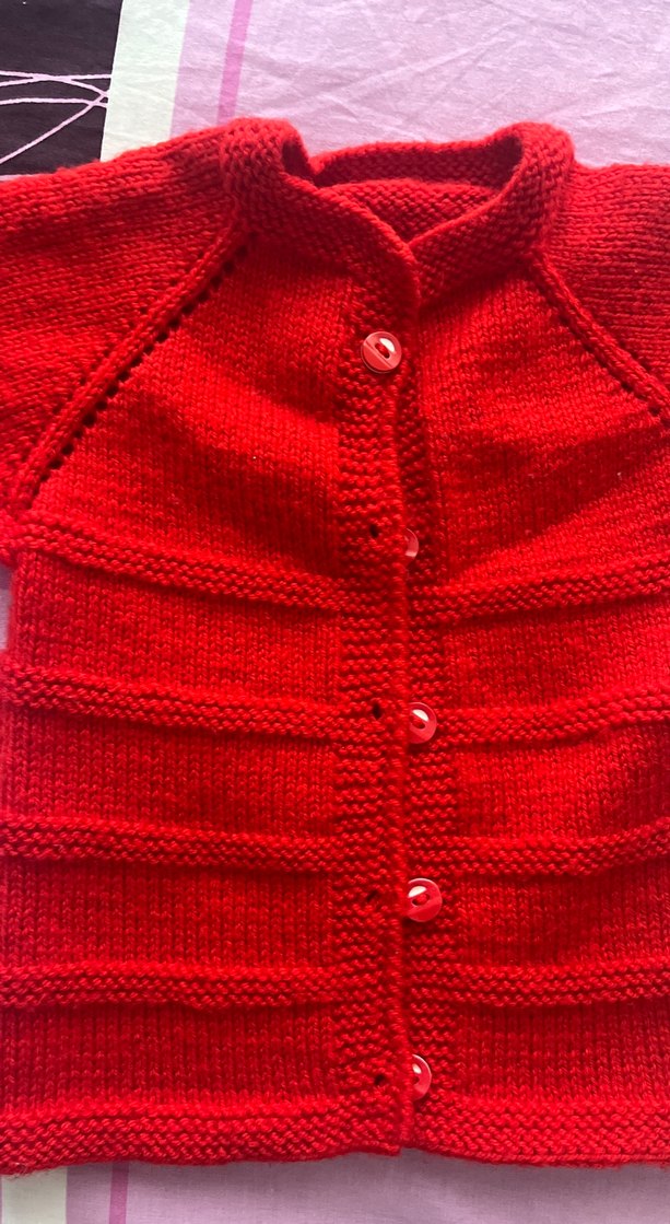 Kız erkek Çocuk Kırmızı Triko Kolsuz Hırka - Görsel 2