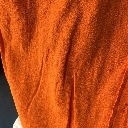 m Beden turuncu Renk Turuncu renk keten gömlek