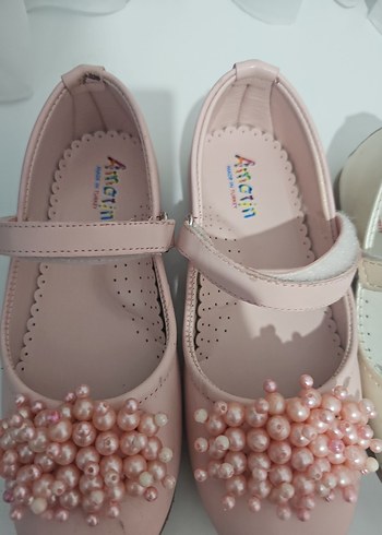 Beyaz İnci Detaylı Kız Babet - Görsel 3