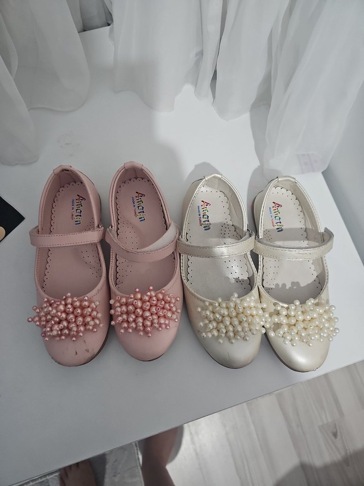 Beyaz İnci Detaylı Kız Babet - Görsel 4