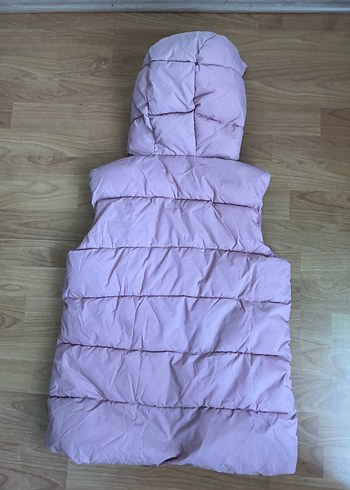 Kız Çocuk Kapüşonlu Fermuarlı Yelek - Görsel 2