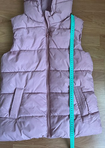 Kız Çocuk Kapüşonlu Fermuarlı Yelek - Görsel 3