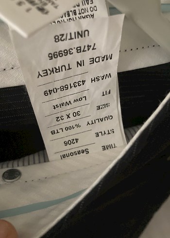 Erkek Siyah Baskılı Kemerli Denim Pantolon - Görsel 3