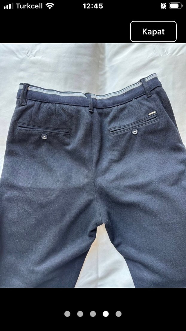 Gri Regular Fit Düğmeli Erkek Kot Pantolon - Görsel 2