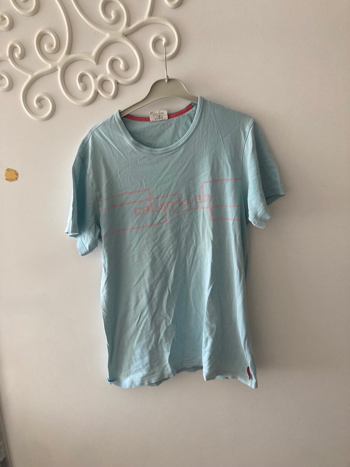 Calvin Klein Mavi Bisiklet Yaka Tişört — görsel 2/4