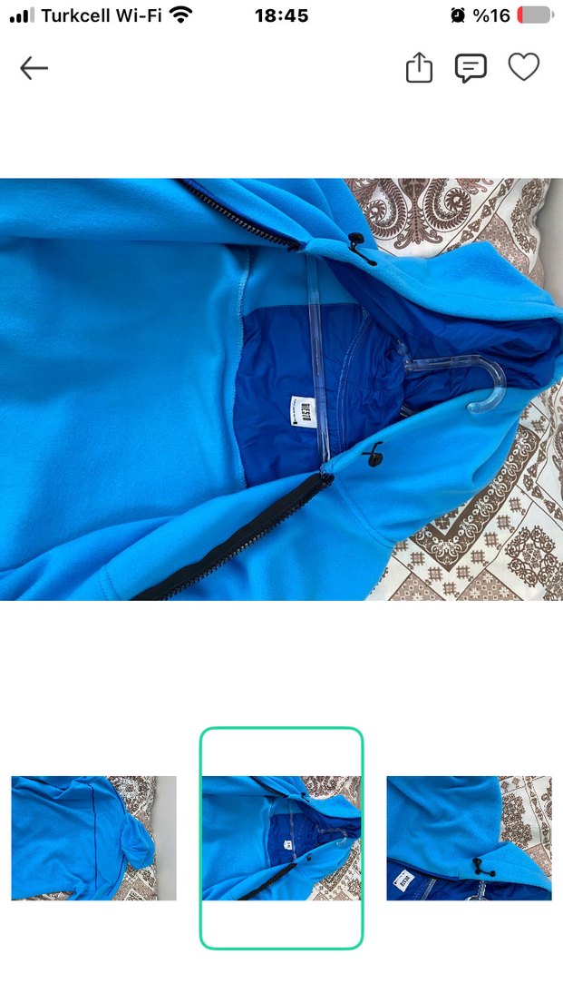 Canlı Mavi Kapüşonlu Spor Sweatshirt — görsel 2/3