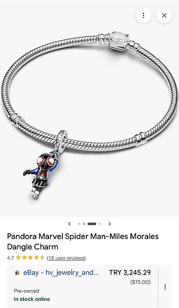 Pandora Spiderman Charm - Görsel 3