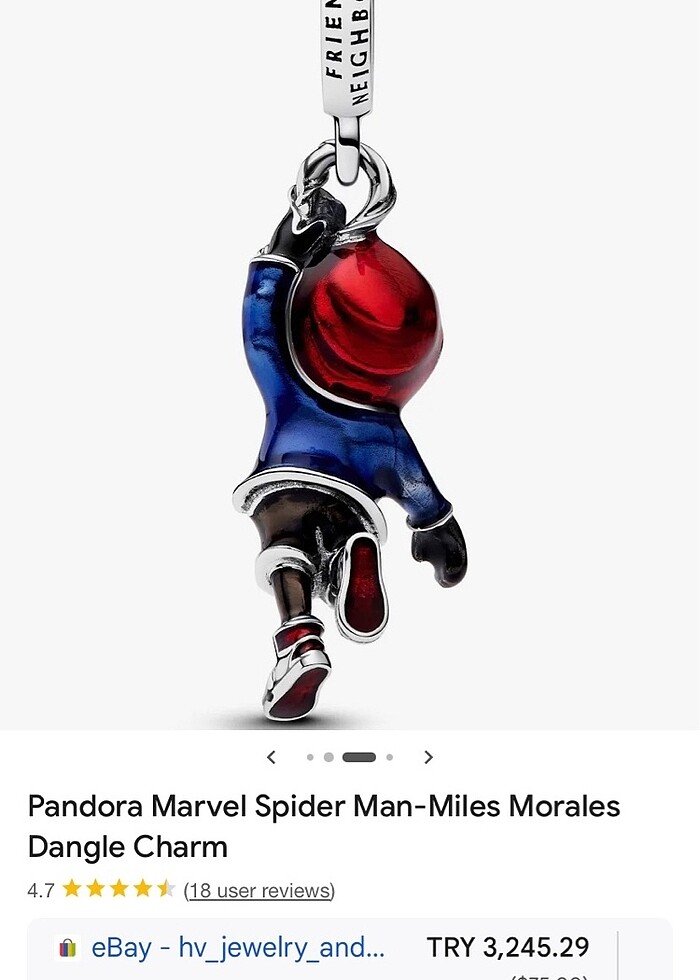 Pandora Spiderman Charm - Görsel 2