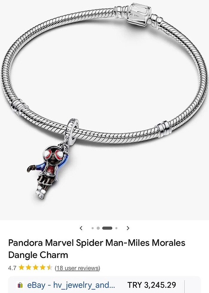 Pandora Spiderman Charm - Görsel 3