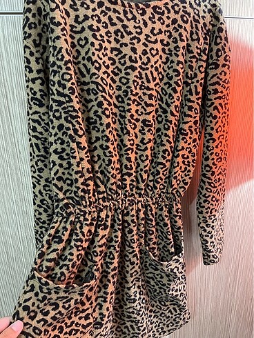 Zara Leopar desenli zara kız çocuk elbise