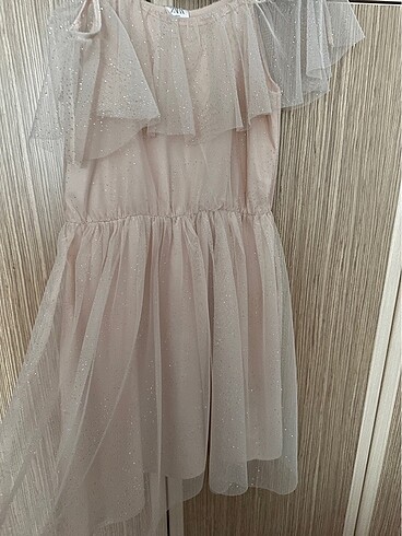 Zara Zara kız çocuk tül detaylı şık elbise