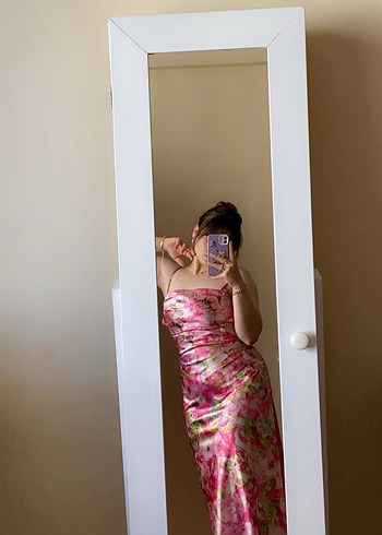 Trendyol & Milla Pembe Tie-Dye Transparan Midi Elbise