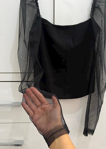 Koton Siyah Gotik Mini Drapeli Bluz