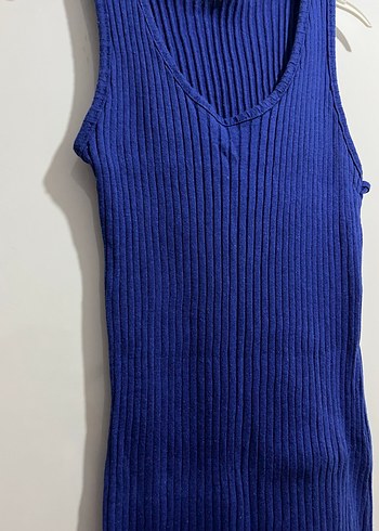 SAKS MAVİSİ ESNEK ELBİSE - Görsel 3