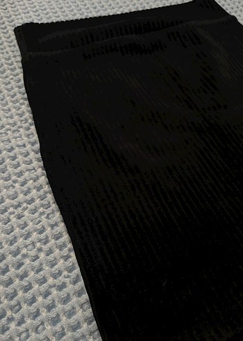 KADİFE SİYAH MİNİ ETEK - Görsel 6