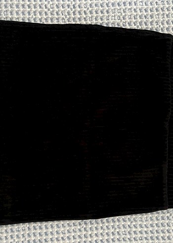 KADİFE SİYAH MİNİ ETEK - Görsel 2